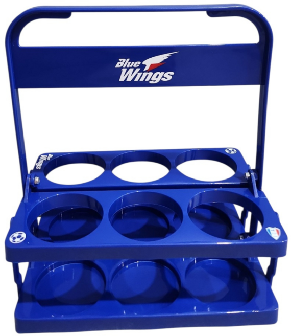 들꽃 음료 캐리어 맥주 트레이 음료캐리어 6구 로고 문구 제작, 1개, 파랑, 1개