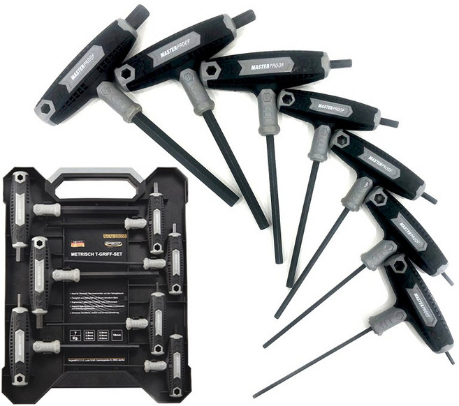 원스탑 육각 T핸들 렌치세트 7PCS 티렌치 2.5~10mm, 1개