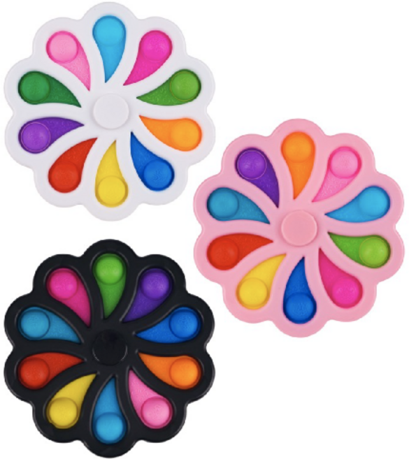 스피너 10구 푸쉬팝 푸쉬 푸시 버블 피젯 팝잇 완두콩, 블랙, 1개