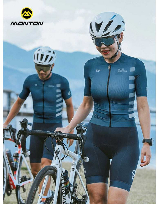 Monton 남성 여성 반팔 사이클 슈트 자전거복 상의 져지