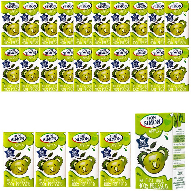 예이니식품 돈시몬 착즙 사과 주스 25개(125mlx25개) 어린이음료수생과일, 25개, 125ml