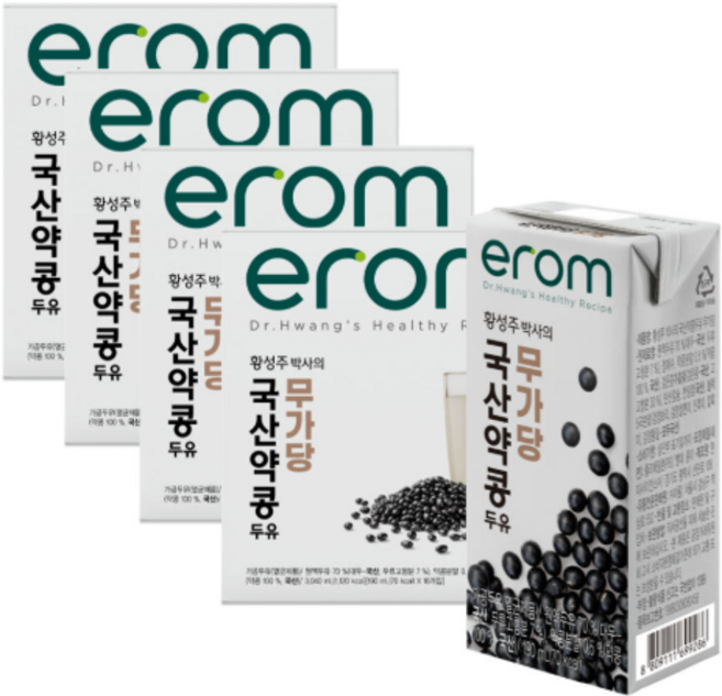 황성주박사의 국산 약콩두유 무가당 64입, 5개, 190ml