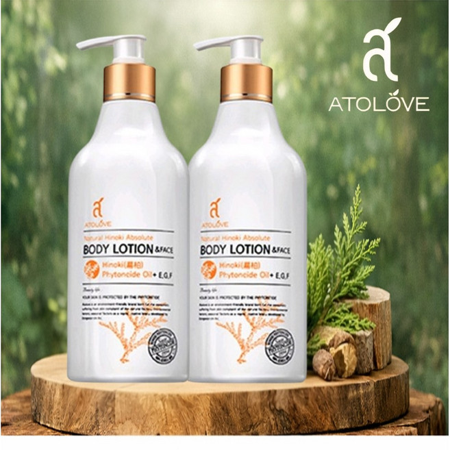 [고보습 올인원 로션] 아토러브 편백 바디 & 페이스 로션 500ml / 편백 피톤치드 함유 민감성 간지러운 피부 아토피성 피부 영유아 공용, 2개