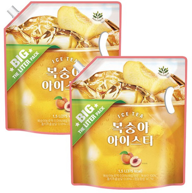 밸런스그로우 복숭아 아이스티 (대용량), 1.5L, 2개