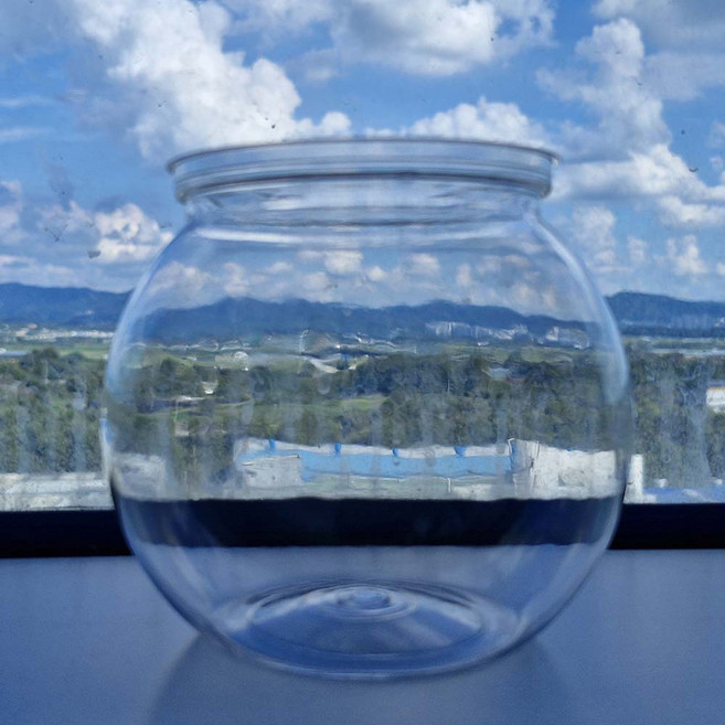 어밥 베타 둥근 미니 어항, 1개, 투명