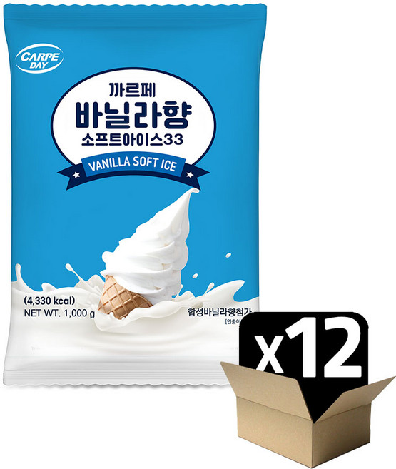 대호 까르페데이 바닐라향 소프트아이스33, 12개, 1kg