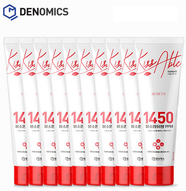 고불소 치약 키써블 1450ppm 10개 충치예방 온가족 사용, 100g