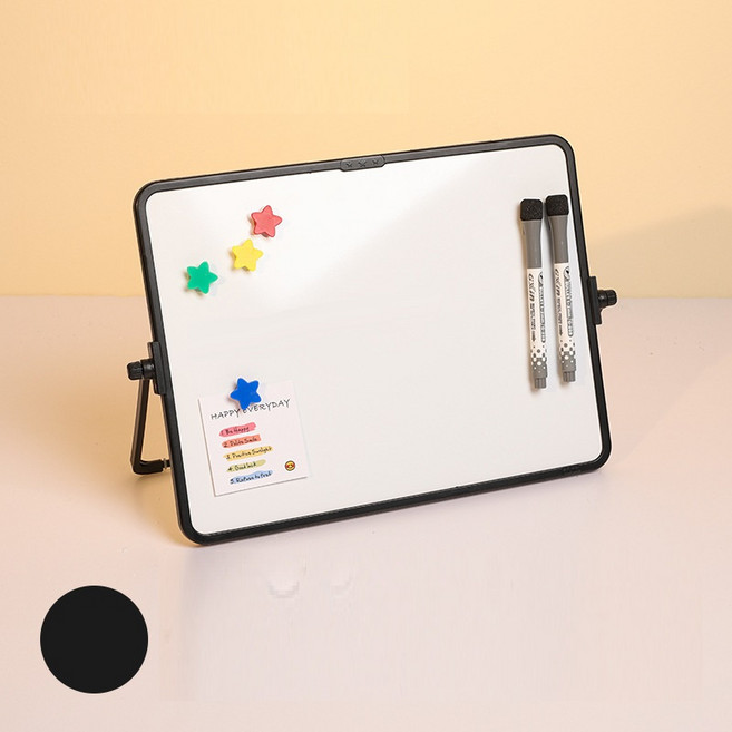 필기용 가정용 필기판 사무용 그림판 양면 거치대식 탁상용 소형 화이트보드, 30X40cm 양면화이트보드(블랙)