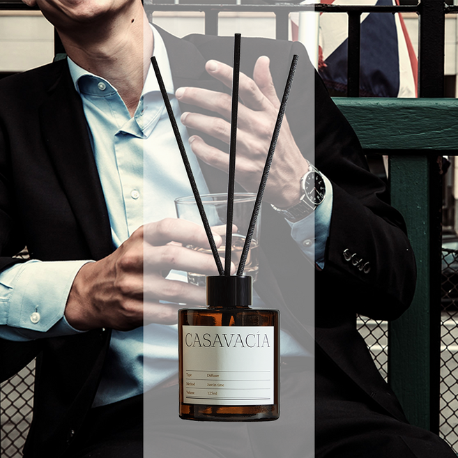 카사바시아 선물용 현관 디퓨저 방향제, 1개, 125ml, 타바코 바닐라