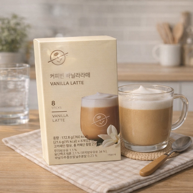 커피빈 바닐라라떼, 21.6g, 8개입, 1박스