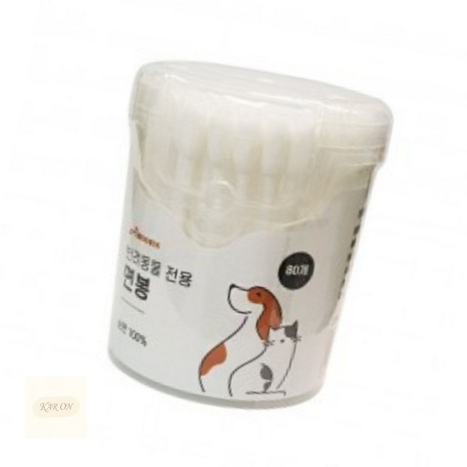 강아지 애견 면봉 귀청소 80개입 1EA, 1