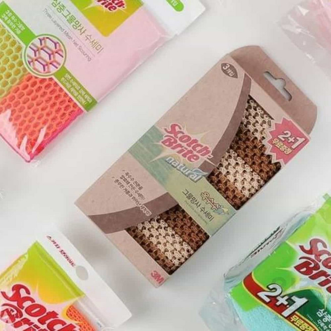 Itsok 3M 수세미 망사수세미, 펄프 수세미(2개입)