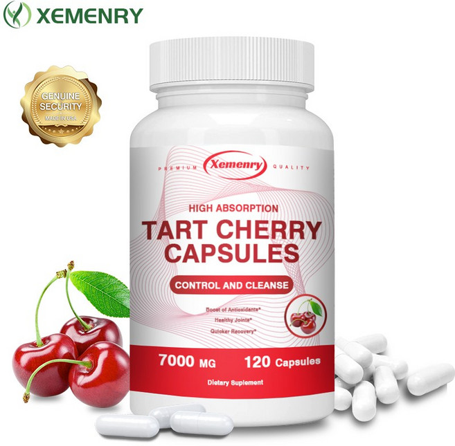 타르트 체리 - 근육 회복 요산 제거 관절 건강 지원 항산화 작용, 1개, 60정