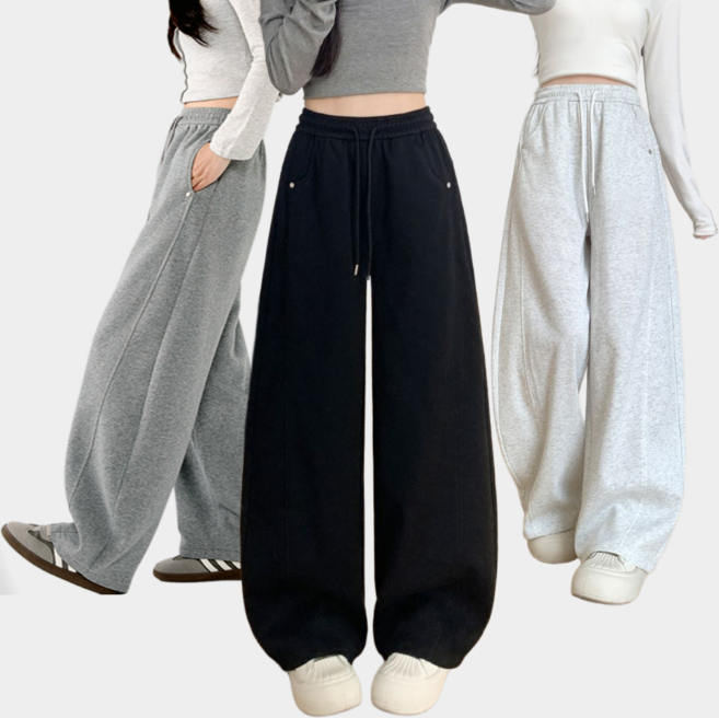 이루이 여성 스트릿 스타일의 와이드 트레이닝 팬츠 츄리닝