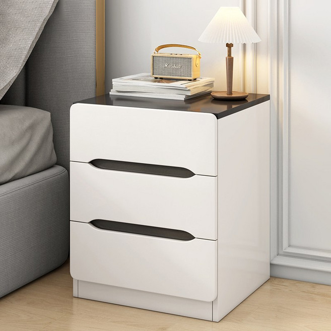 침대협탁 침실 침대서랍장 스탠드 침대옆수납장 협탁, 1개, 화이트+화이트