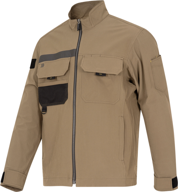 윌비 [PR03J] 등판 메쉬 변형 베이지 점퍼 봄/여름 하계 작업복 자켓 셔츠 근무복 상의 현장 단체복