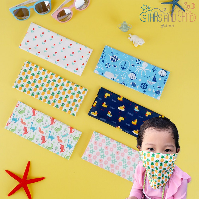 유아 아동 쿨 스카프 아이스 멀티스카프 여름 야외활동 넥쿨러 쿨링 냉감스카프 쿨목수건, 멀티스카프-큐티블룸