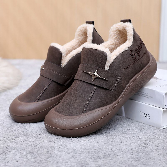 용태원 워터프루프 로퍼 엄마 통굽 면화 겨울 도톰 미끄럼방지 방한슈즈 Y10101