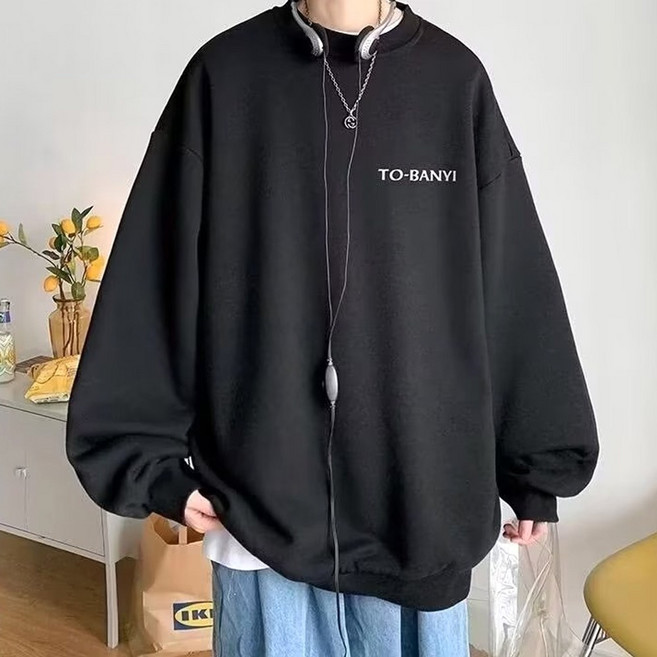 엘쏘 레터링 루즈핏 라운드 맨투맨 티셔츠