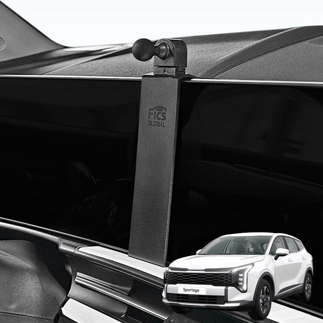 FICS 더 뉴 스포티지 NQ5 전용 차량용 핸드폰 거치대 마운트 중앙, 1개, 블랙