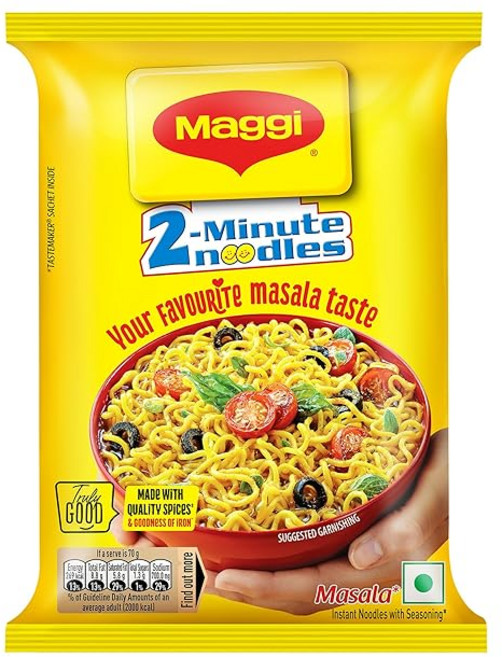 MAGGI 2-Minute Instant Masala Noodles with Iron 70g/75g Pouch, 5개, 70g