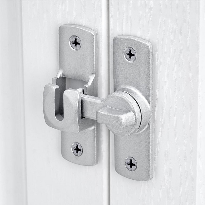 예삐스토어 빗장 문잠금 걸쇠 잠금장치 도어락 보조 현관 방문 문안전 철물, 1개