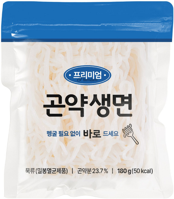 대신곤약 프리미엄 곤약생면 50kcal 냄새없이 맛있는 곤약면, 18개, 180g