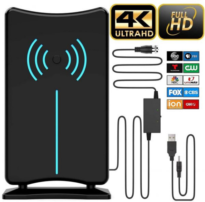 TV 안테나 수신 고성능 티브이 2025년 버전 증폭 HD 디지털 매트릭스 길이 1000마일 이상 4K 1080p Fire 스틱 및 모든 구형 TV의 실내 HDTV 로컬 채널