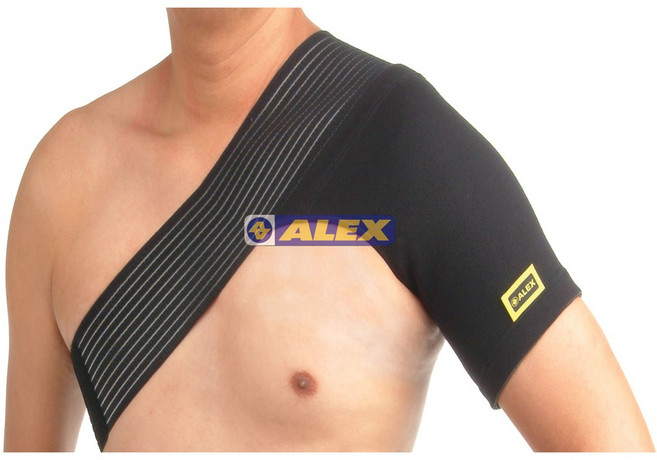 ALEX竹炭人性化護肩H-86 台灣製造肩膀護具 運動護肩 健身 羽球, 1個