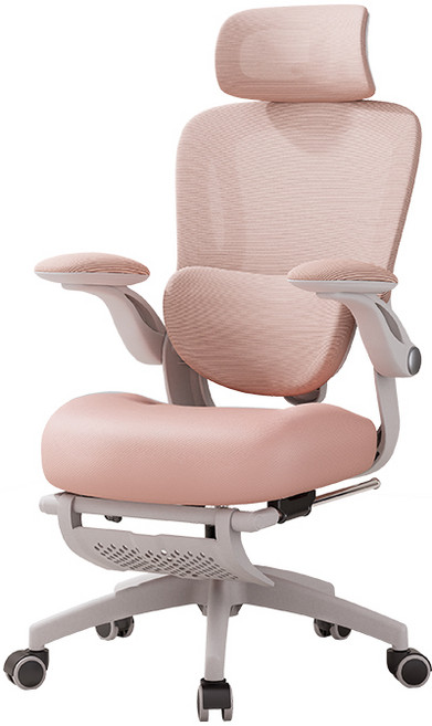 Xpanse 人體工學椅 櫻花粉 女生專屬電競辦公椅 舒適久坐化妝椅, X14-女神升級款-3D浮動腰靠-W型軟墊, 1件