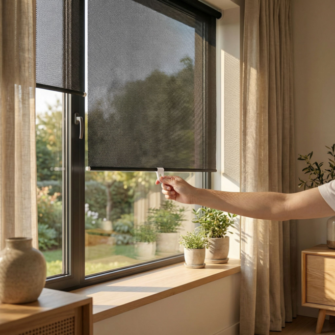 제스완 레일리 주방 차량 사무실 욕실 창문 햇빛 가리개, 단일칼라, 1세트