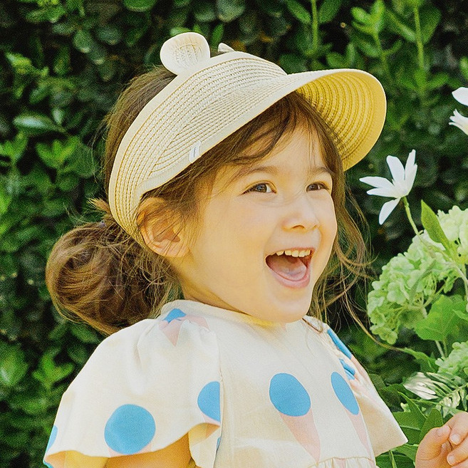 A17716 토끼 밀짚 썬캡 아기 유아 키즈 아동 여름 모자 (1~6Y)