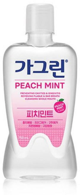 가그린 피치민트 구강청결제, 750ml, 2개