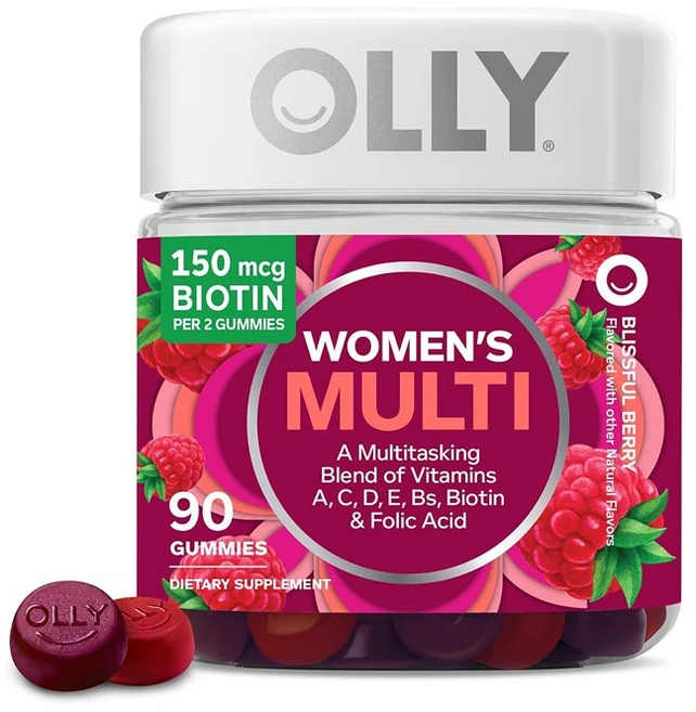 올리 OLLY - 기초영양소 여성용 멀티비타민 베리 맛 구미, 45회분, 1개 - 쿠팡