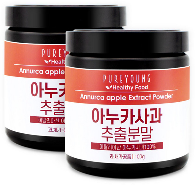 퓨어영 아누카사과 분말 이탈리아 100%, 2개, 100g