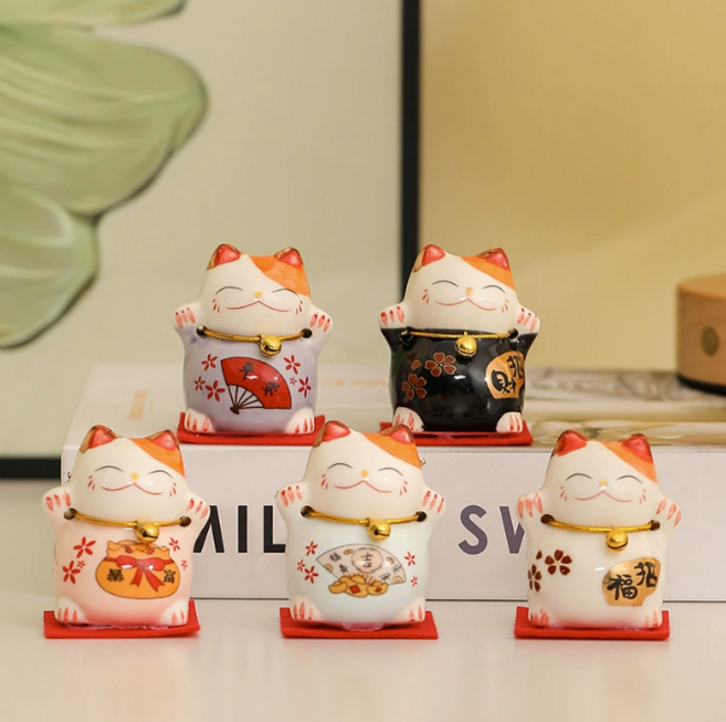 패링치즈 마네키네코 일본 복고양이 인형, 5종 세트
