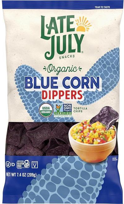 Late July Snacks 얇고 바삭한 유기농 토르티야 칩 치아와 퀴노아 286.3g(10온스) 백, 블루 콘, 7.4 Ounce (Pack of 1), 1