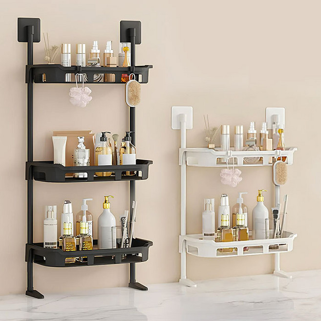 루이벤 슬림 부착식 욕실선반 수납선반 주방 틈새 선반 정리대 2단 3단, 1개, 슬림틈새선반-화이트