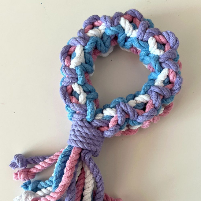 위니 이갈이 강아지 터그 장난감 핸드메이드 스트레스 해소 치발기, 트로피칼, 1개