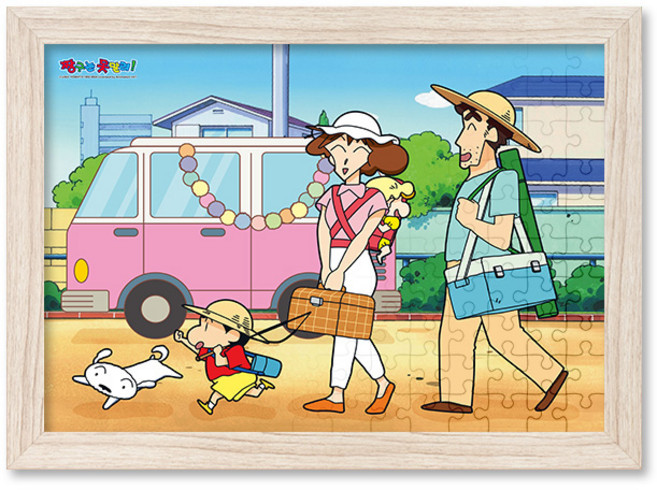 짱구는 못말려 나들이 직소 퍼즐+액자 세트 500피스, 직소퍼즐, 고급형 우드 [블랙], 1개