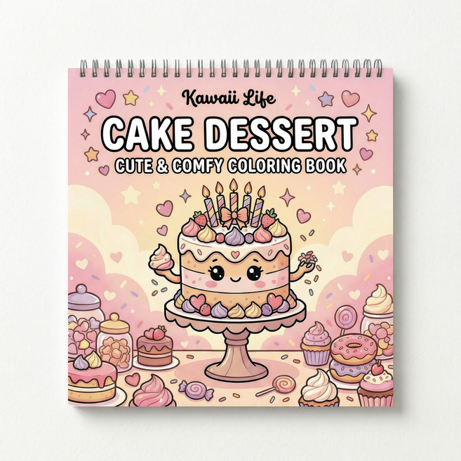 ONADAY 가족과 함께 그림책을 색칠하기, 아동 도색, 케이크 디저트 모티브