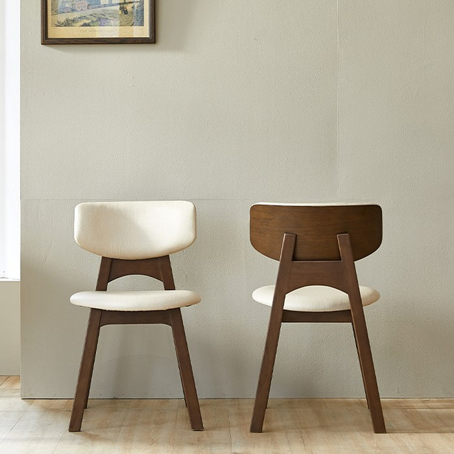 보루네오 엘리브 다온 원목 식탁의자 카페 인테리어 체어 1+1 pn920-1, 월넛, 2개