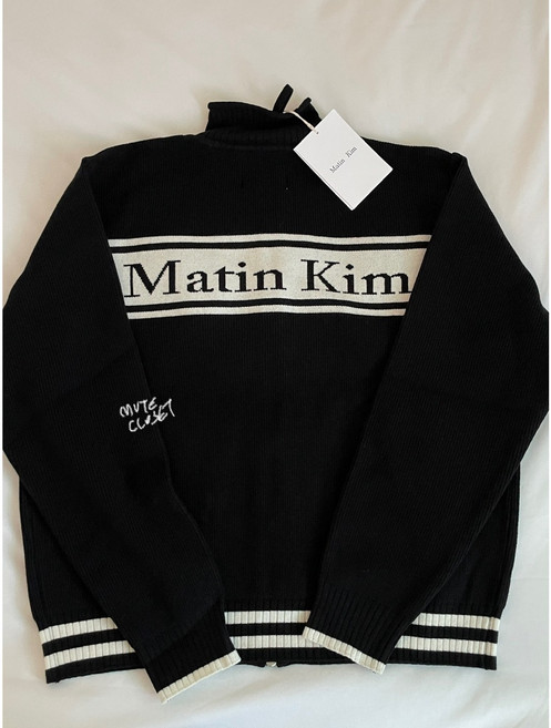 [당일발송] 마뗑킴 스펠 포인트 스트라이프 여성 니트 가디건 MK2378CD016M MK2500CD016V