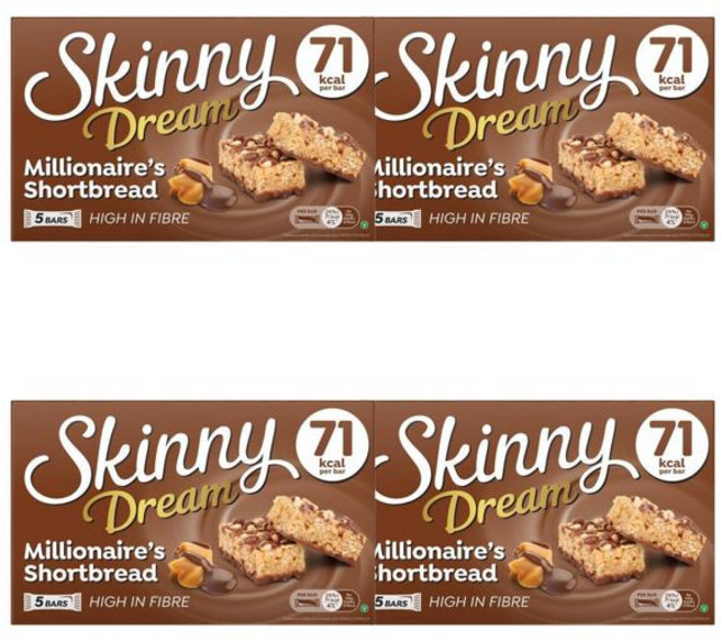 Skinny Dream 스키니드림 초코바 밀리어네어 쇼트브레드 5개입, 4개, 95g