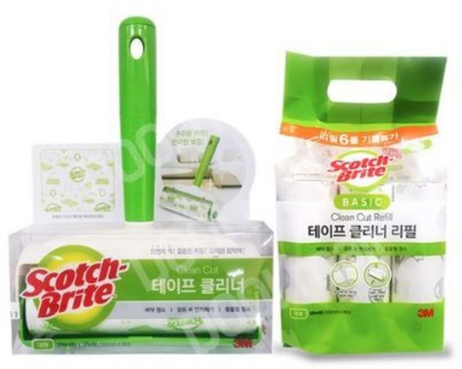 3M 테이프 클리너 대형 핸들+베이직 대형 리필 6개입, 1개