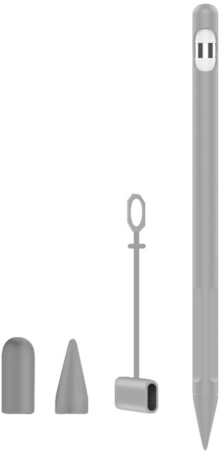 애플펜슬 실리콘 케이스 4종 세트, 그레이, 1세트