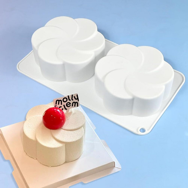 Mostsom Snow Mountain 실리콘 몰드 캔디 초콜릿 무스 케이크 디저트 비누 아이스크림 트러플 브라우니 프렌치 페이스트리 젤로 아이스 큐브 논, D_ Fan-shaped Flower