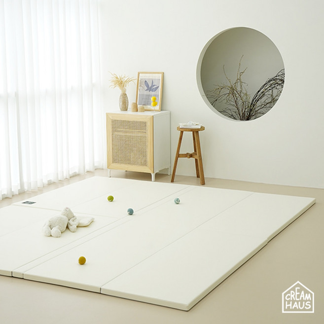 [크림하우스] 광세일적립 4.20~4.23✨논슬립 프리 폴더매트 (140x210x4cm), 색상:크림