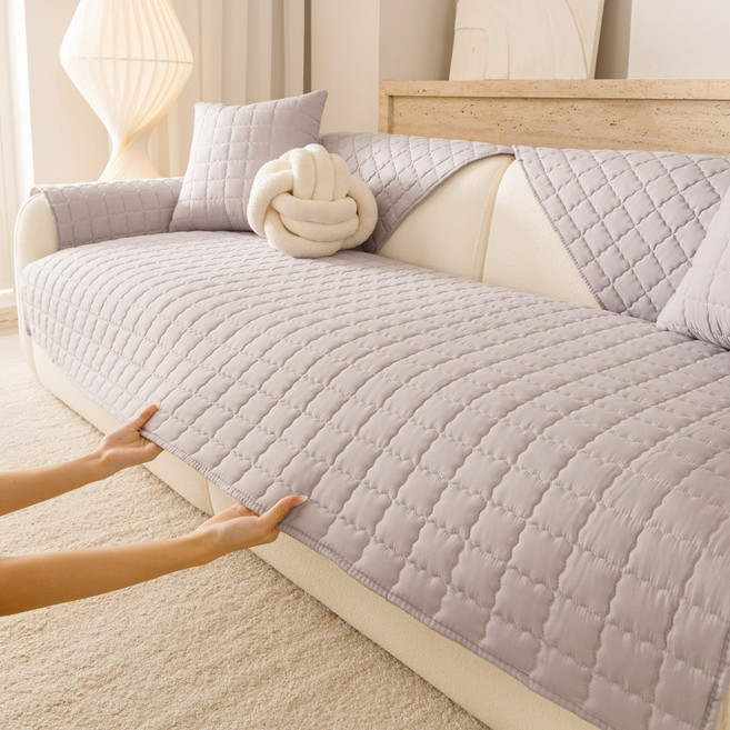 FIEFAN 소파패드 방수 미끄럼 방지 사계절 공용 격자무늬 모던 패드