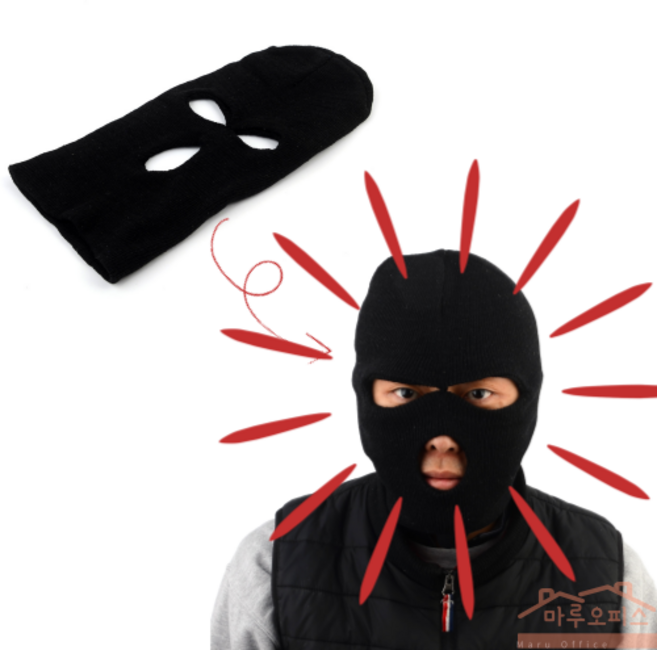 위장 복면 방한 얼굴보호 모자, 1개